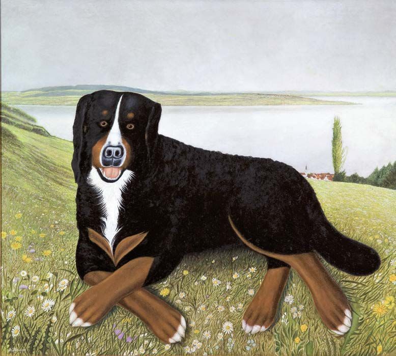 Adolf Dietrich, Balbo, auf der Wiese liegend, 1955