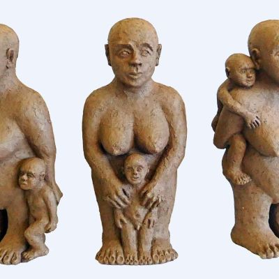 Erdweiber mit Kindern