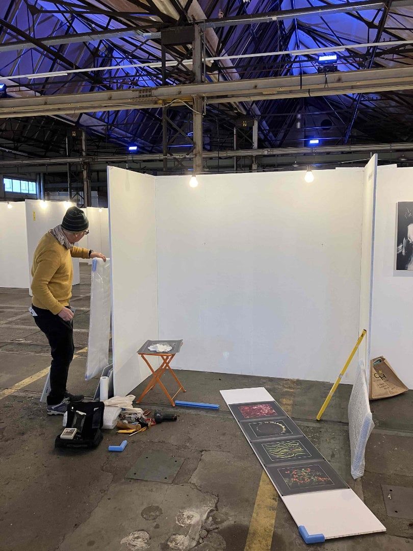 Einrichten der Ausstellung