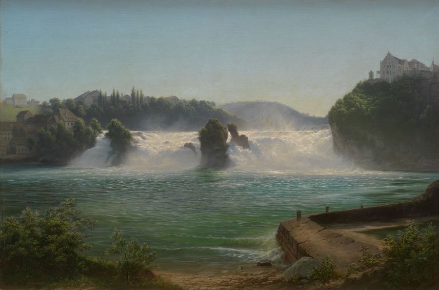 Johann Matthias Neithardt, Der Rheinfall am Morgen, 1879 Öl auf Leinwand, 75 x 111 cm