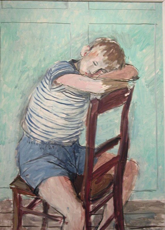 Fritz Leu: Sitzender Knabe (Ernst), 1948